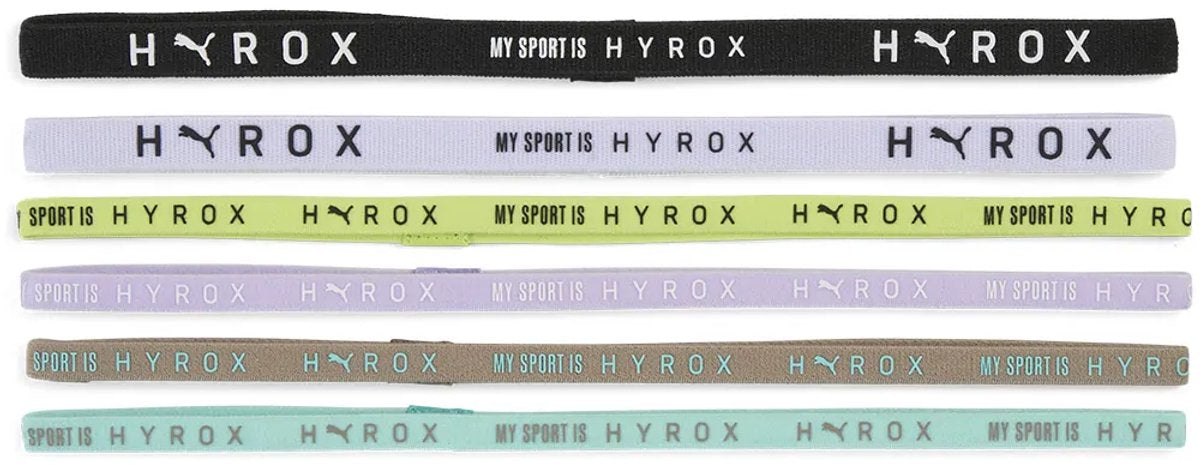PUMA x hyrox hairbands (6pcs) unisex haarbandjes - black- white-sunny lime-light lavender-intense mint-0