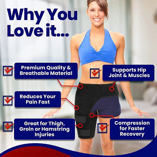 Adjustable Hip & Thigh Compression Sleeve Black-1