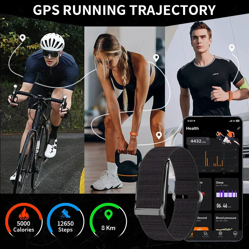 No-Screen Smart Fitness Band Black