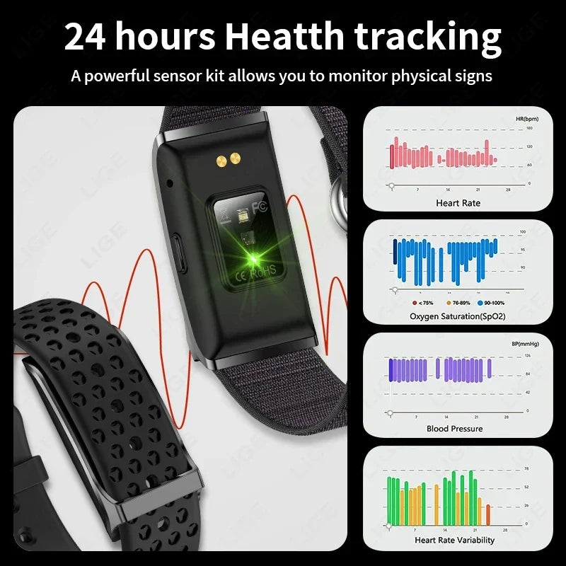 No-Screen Smart Fitness Band Black