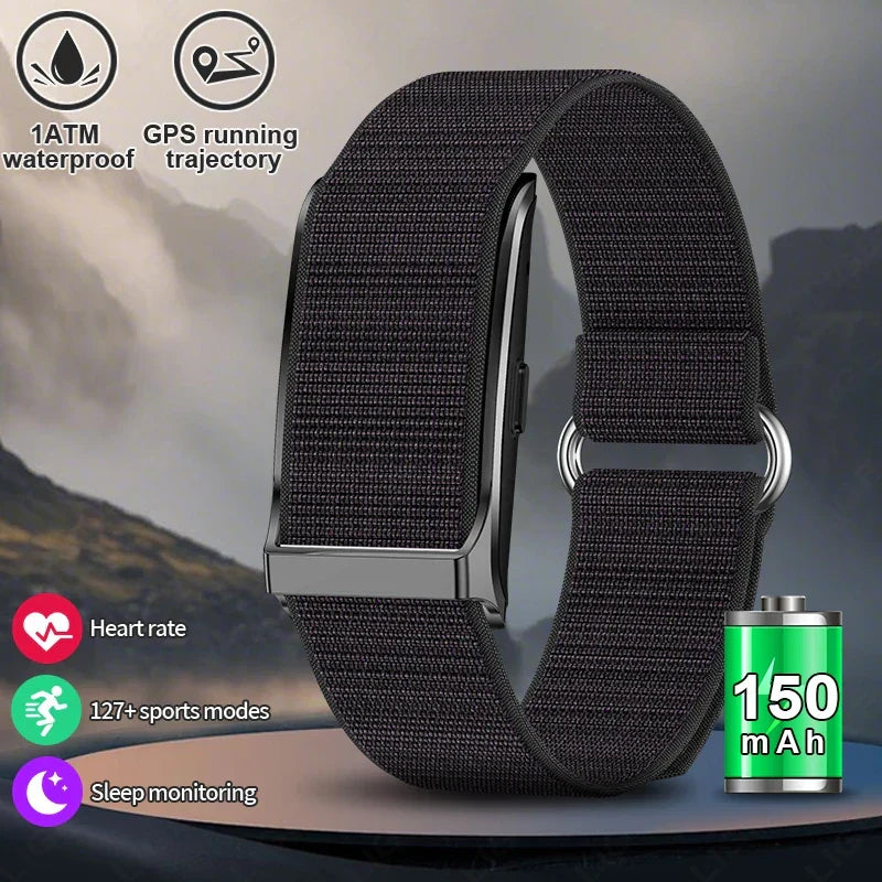 No-Screen Smart Fitness Band Black
