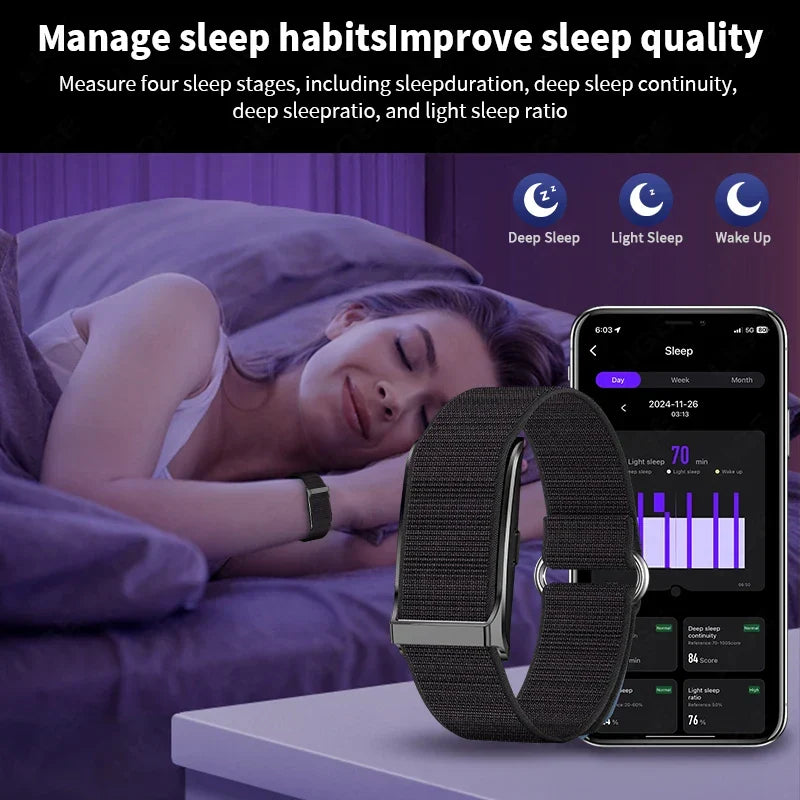 No-Screen Smart Fitness Band Black